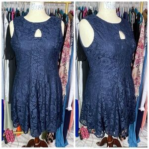 👗 |•DANNY AND NICOLE•| Blue Lace Fit & Flare A-line Dress Size 16W